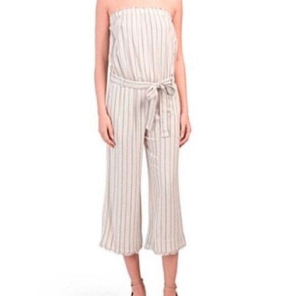 Cloth & stone Strapless short pants striped jumpsuit sz Small #NN - Picture 1 of 13